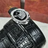 Cintura uomo di marca di lusso designer coccodrillo Pelle genuina Cinture di alta qualità riproduzioni ufficiali vendite dirette in fabbrica vintage stile classico retrò 3,8 cm