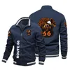 Giacche da uomo 66 Giacca stampata Punk Motorcycle Patch Rider Gilet in pelle Sport Fashion Tide Bomber da uomo di marcaGiacca da uomo