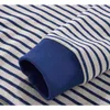 Kış Yeni Mavi Beyaz Çizgili Uzun Kollu Tişört Erkekler Japon Retro Ağır Ağır Pamuklu Gündelik Üstler Gömlek Sokak Giyim T220808