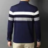 Coodrony Brand Turn-Down Collar Striped Long Sleeve Mens T-shirt Kläder Autumn New Ankomst Högkvalitativ T-shirt Homme Z5089 T220808