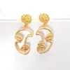 Dangle & Chandelier Unique Design Abstract Hollow Out Human Face Earrings Alloy Round Coin Statement Long Drop For Women Girl Party