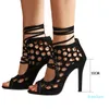 Dress Shoes Women Summer High Heel Sandalen Peep Toe Hollow-Out Stilettos Gladiator Gesneden mode casual feest plus size pumps2022