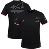 F1 Formula One Racing Suit 2021 Sürücü F1 Şampiyonası T-Shirt Yuvarlak Boyun Kısa Kollu Takım Kısa Kollu Araba Logosu Yarış T-Shirt Özel