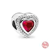 925 Argento Fit Pandora Charm 925 Bracciale Rosa Blu Tartaruga Cuore rosso Scintillante Zampa di cane charms set Ciondolo Gioielli fai da te perline fini