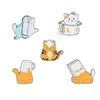 Simpatico cartone animato Spilla per piccoli animali piccola tigre spilla in metallo con spilla in cartone per gatti Trinket