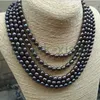 Chains 100" 8-10mm Gorgeous Natural Tahitian Black Pearl NecklaceChains