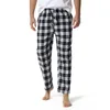 Erkekler pijama bulanık sıcak terlik Erkekler moda gündelik büyük ekose dantel pamuk, pijamaların dışında giyilebilir ev pantolonu