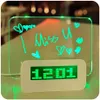 Blue Green LED Fluorescent Digital Alarm Clock Electronics with Message Board USB 4 Port Hub For 289D