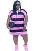 플러스 사이즈 드레스 여름 드레스 여성 의상 Streetwear 5xl 숙녀 옷깃 캐주얼 Tshirt 도매 대량 DropPlus