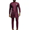 Ethnische Kleidung afrikanische Top Hose Set 2 Stück Outfit traditionelle Männer Kleidung Ankunft Freier Anzug für Menethnic3869480