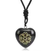 Pendentif à breloque en pierre naturelle en forme de cœur, motif Triqueta sculpté, cristal de guérison Reiki, collier obsidienne améthyste, Quartz Rose, bijoux cadeau pour femmes