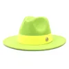 Berets solidny kolor wełniany czapkę kamicami mężczyzn szerokie grzbiet imprezy fedora czapki z m wstążki goty