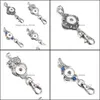 Key Rings Jewelry 6Styles Snap Button Keychain Crystal Keyring Diy 18Mm Chains For Women Drop Delivery 2021 H2W4L