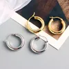 Hoop & Huggie Sterling Silver Chunky Earrings For Women Punk Ear Jewelry 2022 Wholesale Aretes Creole HuggiesHoop