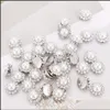 100st Crystal Pearl Buttons Round Flatback Rhinestone Pärlor Knappar med diamant DIY Craft Sy Fasteners Tillbehör för smycken Drop