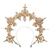 Lolita Halo Headpiece Costume Accessories Gold Alloy Metal Vintage KC Crown Headband Angel Virgin Mary Baroque Tiara Headwear