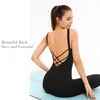 DANCEFISH Yoga Sports Women Suit Gym Clothing Beautiful Back Jumpsuits Dancewear 220513