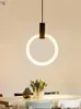 Lampy wiszące nordyc nowoczesny projektant światła pierścienia złota kawa prosta luksusowy wiszący kreatywny bar restauracyjny luminerependant
