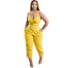 Women Casual Zwei -Stück -Hosen -Set -Mode -Süßigkeiten -Farb -Suspendern Tops Anzug Bandage Sweatpant Outfit 2022 Sommer Sportwege