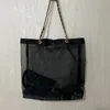 Mode femmes casual noir grand sac en maille sacs à provisions épaule Bale articles populaires dans les pays européens et américains