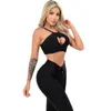 Twoo Piece Yoga Ensemble Sport Outfit pour Woman Workout Femmes Tracksuit Crop Top + Leggings Femmes costume Fitness Sportswear 220330