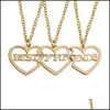 Подвесные ожерелья Broken Heart Collece 3pcs Set Jewelry Day Day Gift Best Friend