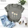 Fashion Summer TShirt Women Faith Letters Daisies Print TShirt 100%Cotton T Shirt Women O Neck Short Sleeve Top Graphic Tees 220608