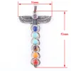 Multicolor Natural Gemstone Cross Cross Art Healing Reiki Chakra Chakra Bead de piedra para collar DN3272