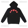 Designer CDGS Classic Hoodie Fashion Spela Little Red Peach Heart Printed Mens and Womens Hooded Sweater Coat CZ