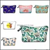 Sacs de rangement Accueil Organisation Housekee Jardin Impression Cosmétique Sac Lèvres Motif Maquillage Voyage Trousse De Toilette Zipper Maquillage Pochette Mode Clutc