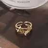 Jóias de anéis de casamento 2022 Butterfly Zircon Ring Trend Copper Cow Arco Diamond Ringwedding