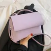 Frauen Taschen gelbe lila weiche PU -Leder -Handtaschen lässige Damen Bonbonbonbissen Luxusmarke Axillary Klappenbeutel