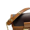 Äkta läderkvinnor axelväskor sadlar 2023 mode vintage tryck handväskor damer högkvalitativa plånböcker och torbka damska fall