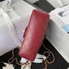 Luxe 7A Nieuwe Topkwaliteit Dames Crossbody Designer 22B Metalen Handvat Mini Handtas Klassiek Mode Schapenvacht Naam Merk 20CM Flip the Gift