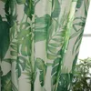 커튼 커튼 거실 1pc 잎 패턴 거즈 깎아 지른 얇은 명주 그릇 창문 커튼 침실 커스터마이즈 커튼
