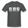 T-shirt da uomo Divertente Swim Bike Run Triathlon Triathlete Gift Tshirt Uomo T Shirt Camicie Estate Top Magliette Maniche corte T-Shirt Donna