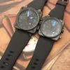 Moda w nowym stylu kwarc chronograf stopwatch squar czarna tarcza pomarańczowa numer 46 mm zegarek zegarek czarny gumowy pasek na rękę
