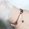 Roségold Edelstahl Armbänder Armreifen weiblich Herz Hochzeit Liebe Charme Armband für Frauen Schmuck