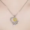 Heart Sunflower Pendant Necklace Romantic Love Sun Flower Charm Chain Jewelry For Lady Accessories