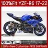 YAMAHA YZF R6 R6 için OEM Vücut R6 R6 600 CC YZF-R6 2017 2018 2019 2020 2021 2022 Parlak Mavi Üstyapı 119NO.113 YZF-600 YZF600 17-22 YZFR6 17 18 19 20 21 22 Enjeksiyon Kalıp Fairing