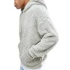 Män Pojkar Vinter Tjockad Plysch Långärmad Sweatshirt Pullover Drawtring Hoodie Toppar med Pocket Fluffy Kangaroo Outwear S-3XL 220325