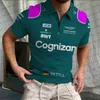 Мужская модная уличная толстовка с коротким рукавом, рубашка поло F1 Racing Aston Martin Sebastian Vettel 5 Player Zip