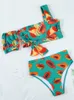 Wysoka talia bikini druk kostium kąpielowy kąpielowy swimwear kobiety kostium kąpielowy seksowne brazylijskie dwa kawałki zestaw 2022