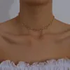 Kedjor gotisk söt kärlek hjärta liten choker halsband uttalande flickvän kvinnor gåva koreansk söt silver färg kedja par juvelrychains