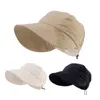 Novo respirável larga larga larga sol chapéu de sol ajustável Proteção UV Cap dobrável estilo coreano Travel Hat Hat Hating Praia Caminhada