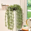 装飾的な花の花輪喜び人工吊り吊り点ユーカリ植物ミニポットアイビーの葉の緑