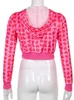 Sweetown Pink Velvet Cute Y2K Hoodies Women Heart Print Kawaii Jackets Zip Up Long Sleeve Cropped Sweatshirts Autumn Tops 220722