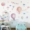 Tecknad söta djur luft ballong vägg klistermärken för barn rum baby barnkammare väggdekaler sovrum dekoration hem dekor pvc 220613