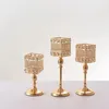 Candle Holders Wedding Centerpieces Candelabra Party Decorations Crystal Candlestick Shiny Gold Square For Home DecorCandle