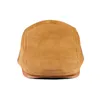 Berets Wholesales European Style Genuine Leather Caps Beret Man Casual Sheepskin Suede Black/Brown Fitted Duckbill Hats Male BoinaBerets Wen